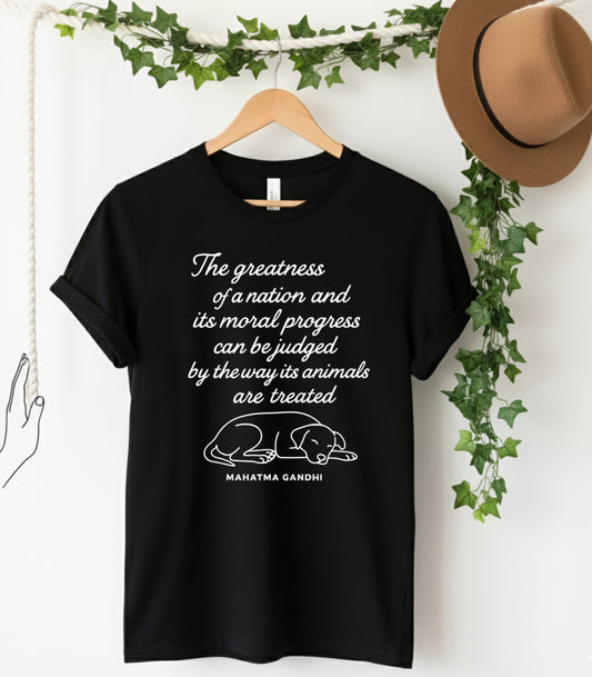 The Nation's Moral Progress" - Gandhi Quote Tee